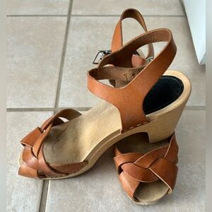 Swedish Hasbeens Brown Leather Sandals